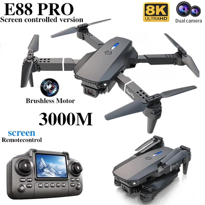 طائرة بدون طيار احترافية E88 P - مراجعة Dron Rc Quadcopter وسعره