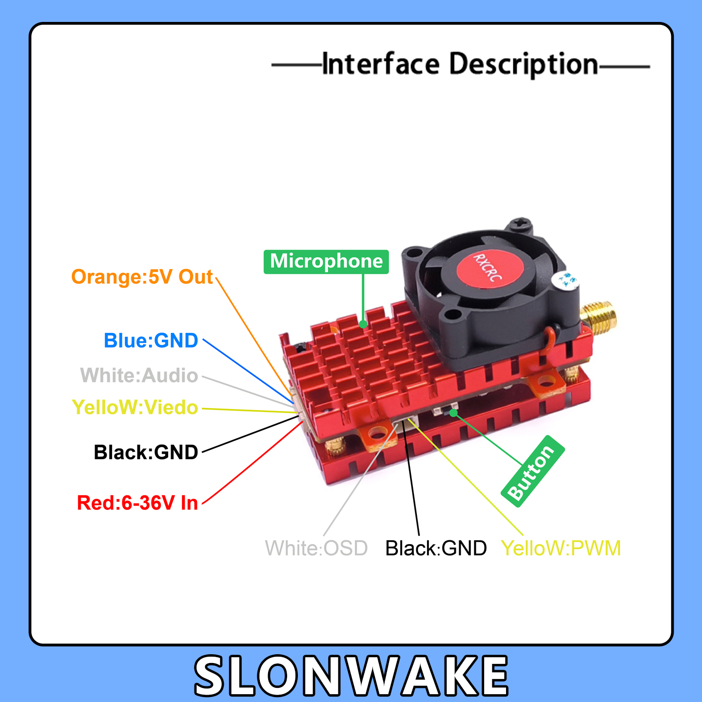كاميرا SLONWAKE 5.8G 2W VTX FP - مراجعة Drone Kf Rc وسعره