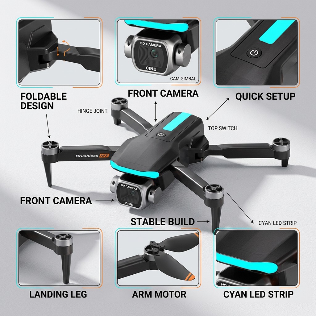 طائرة بدون طيار M7 RC الجديدة، - مراجعة Drone Rc Dji وسعره